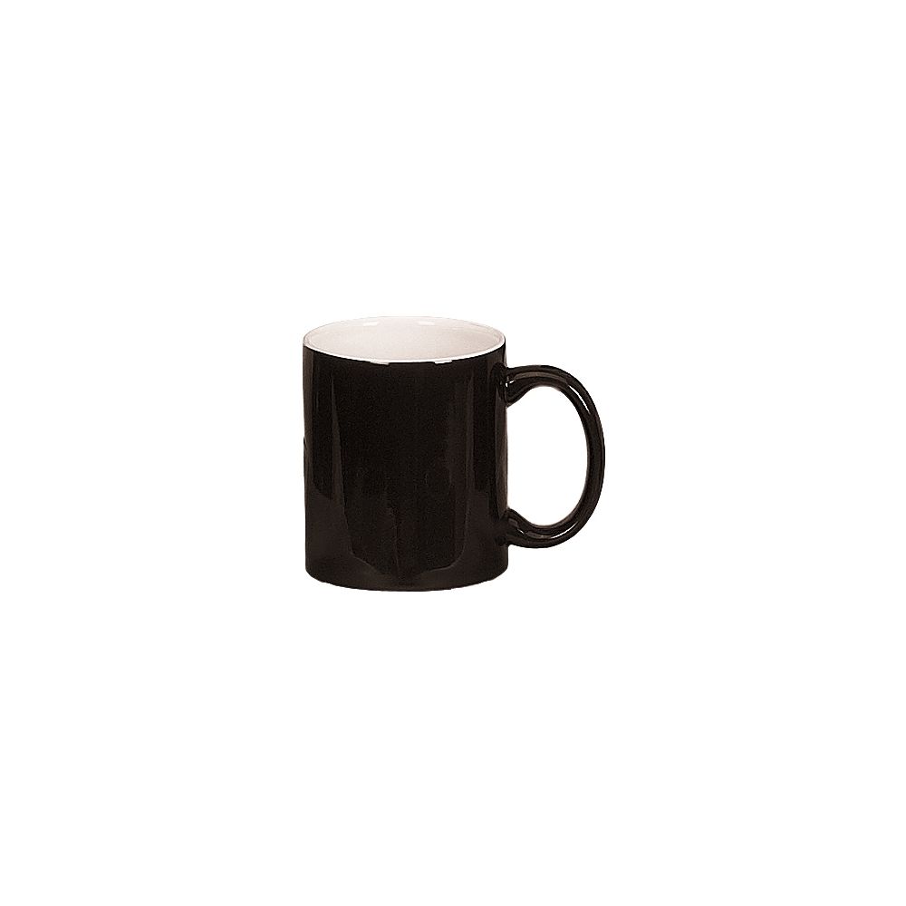 C-Handle Coffee Mug 11oz, White Inside/Black Outside